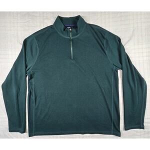 J. Crew Performance Waffle Half Zip Long Sleeve Pullover Forest Green Men's XL